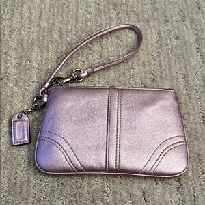 Coach y2k Pink Purple Metallic Wristlet Clutch